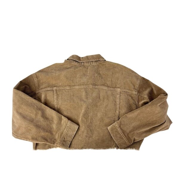 12TH TRIBE Women's Beige Corduroy Crop Button Front Jacket NWT Large - Picture 6 of 6